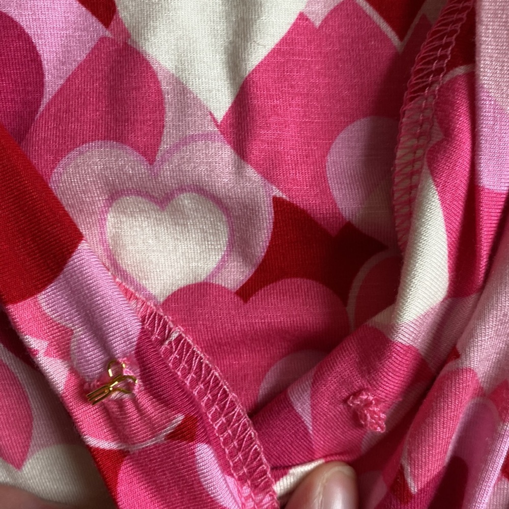 Draper James RSVP Heart Print Long Sleeve Faux Wrap Tiered Dress, New with Tags - Picture 5 of 7